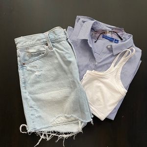high rise jean shorts